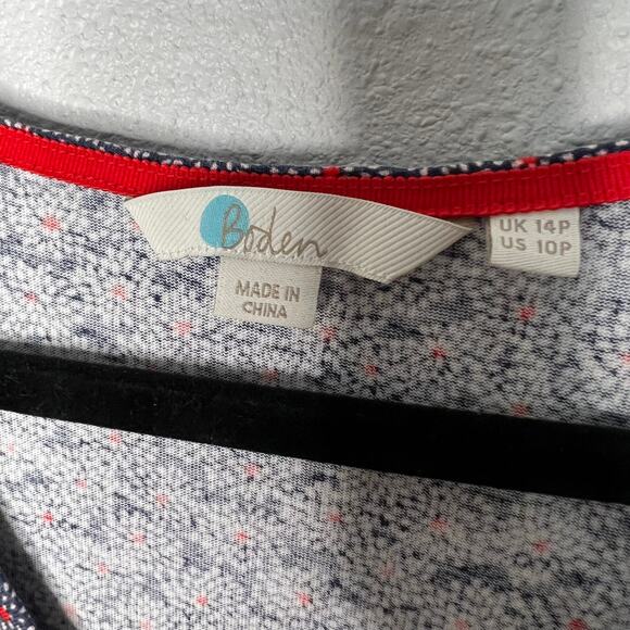 Boden Mini Dress Blue Floral V-Neck Pullover Short Sleeve Sz 6P Women's - Picture 3 of 6